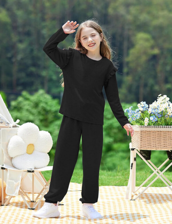 Yekaty Kids Girls Clothes Stylish Ruffled Tops and Pants with Pockets Clothing Sets 2 Piece Outfits