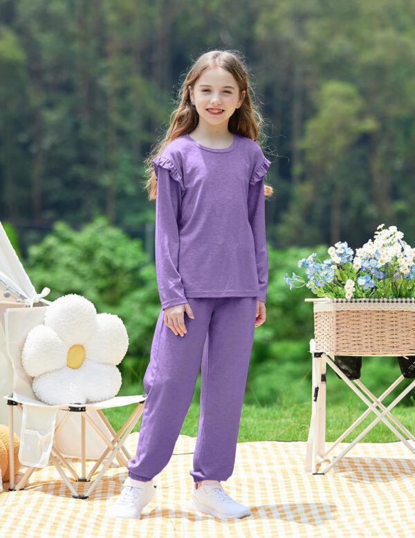 Yekaty Kids Girls Clothes Stylish Ruffled Tops and Pants with Pockets Clothing Sets 2 Piece Outfits