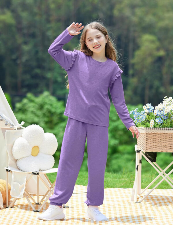 Yekaty Kids Girls Clothes Stylish Ruffled Tops and Pants with Pockets Clothing Sets 2 Piece Outfits