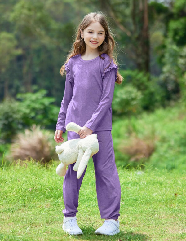 Yekaty Kids Girls Clothes Stylish Ruffled Tops and Pants with Pockets Clothing Sets 2 Piece Outfits