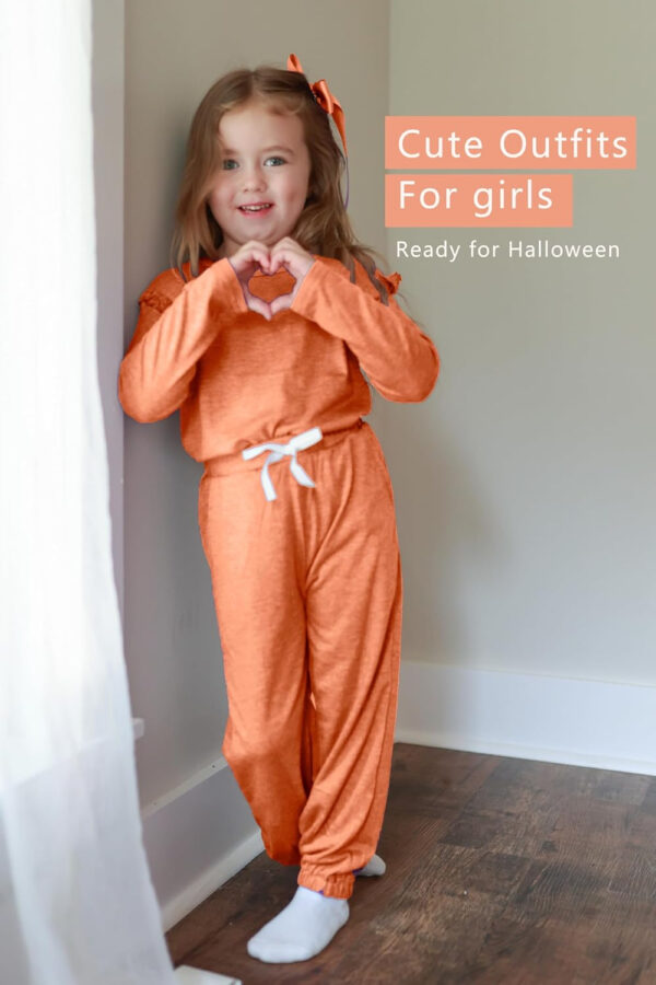 Yekaty Kids Girls Clothes Stylish Ruffled Tops and Pants with Pockets Clothing Sets 2 Piece Outfits