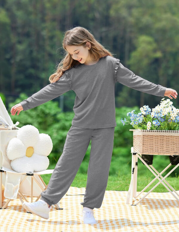 Yekaty Kids Girls Clothes Stylish Ruffled Tops and Pants with Pockets Clothing Sets 2 Piece Outfits