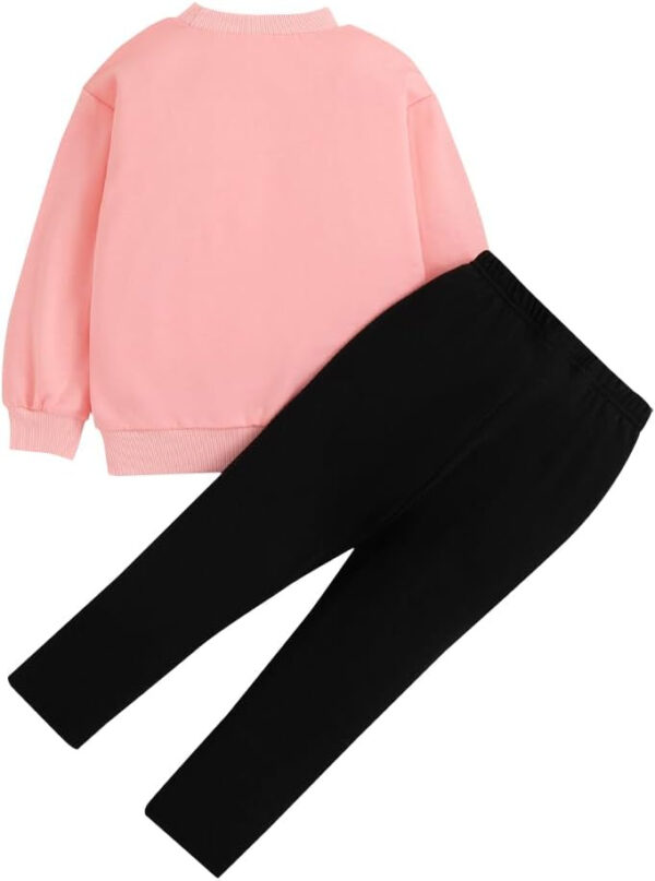 Toddler Girl Spring Fall Clothes - Cute Cartoon Sweatshirt & Alphabet Print Leggings - Sweet Girls Fashion Set