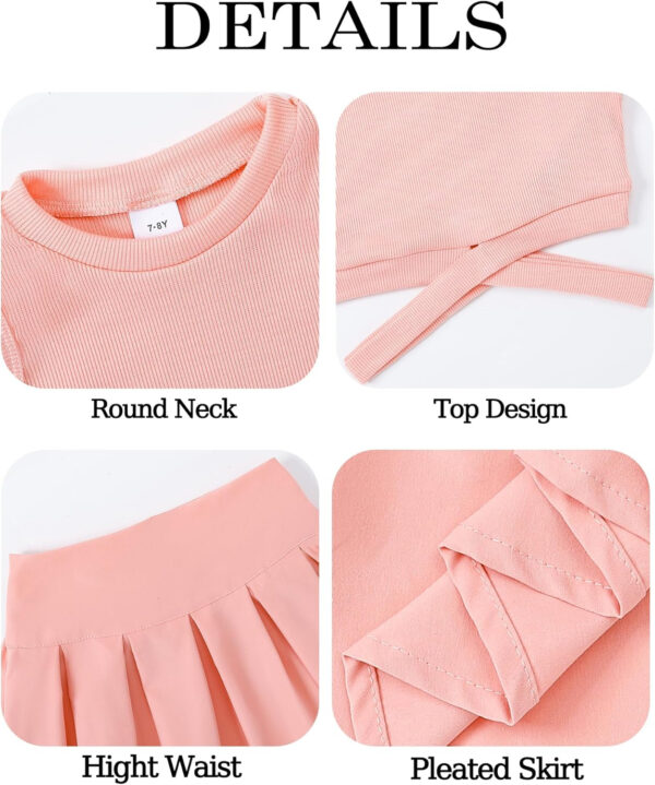 688c484e3ae253c8aa7435100df7fa7dc3e1b9acc22991e7ea02e.jpg Cute Clothes for Girls Crisscross Crop Tank Top Pleated Skirt Tween Girl Trendy Summer Outfit Kid Clothing Set 7-14