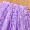 Girls' Clothing Sets Summer 2-Piece Set with Bow Detail Top and Purple Skirt for Kids 4-8 Years