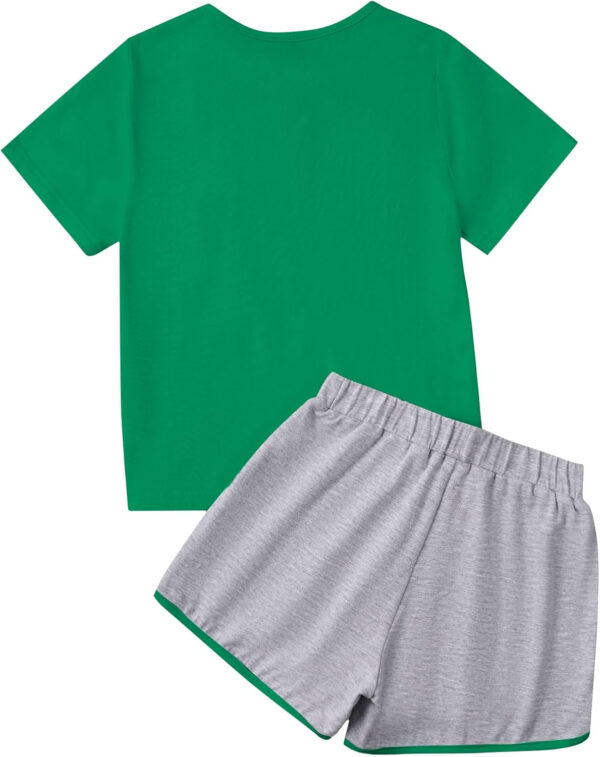 688c48e2d9412709683d72709a9939d0fe12909454c860c9dceb6.jpg Girl's 2 Piece Outfits Cute Summer T-Shirt and Graphic Shorts Clothing Sets