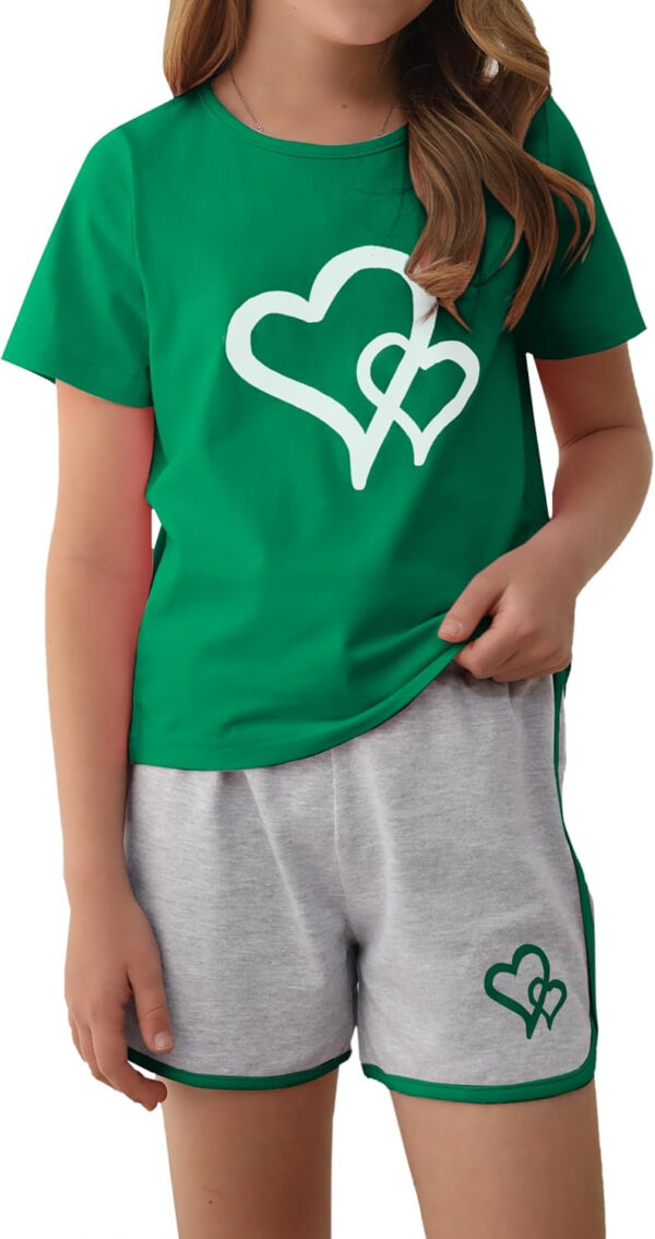 688c48e7924101550c415b7141bc8aa4f65d8a7d58374e21b0955.jpg Girl's 2 Piece Outfits Cute Summer T-Shirt and Graphic Shorts Clothing Sets