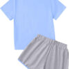 688c48f9aaef4f7798221222b92fe02704c7f101872a44a1bc4c7.jpg Girl's 2 Piece Outfits Cute Summer T-Shirt and Graphic Shorts Clothing Sets
