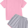 688c490696e4214fb38fa7497fa182f7a7dacd36998576d3bcee9.jpg Girl's 2 Piece Outfits Cute Summer T-Shirt and Graphic Shorts Clothing Sets