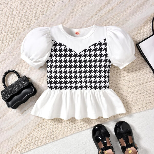 HIHA Toddler Girls Summer Outfit Puff Sleeve Ruffle Tops Flare Pants Clothes 2 Piece Clothing