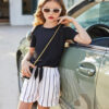Arshiner Girls Short Sets 2 Pieces Outfits Short Sleeve Tie Knot T-Shirts and Casual Shorts With Pockets Cute Clothes Sets