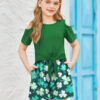 Arshiner Girls Short Sets 2 Pieces Outfits Short Sleeve Tie Knot T-Shirts and Casual Shorts With Pockets Cute Clothes Sets