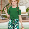 Arshiner Girls Short Sets 2 Pieces Outfits Short Sleeve Tie Knot T-Shirts and Casual Shorts With Pockets Cute Clothes Sets