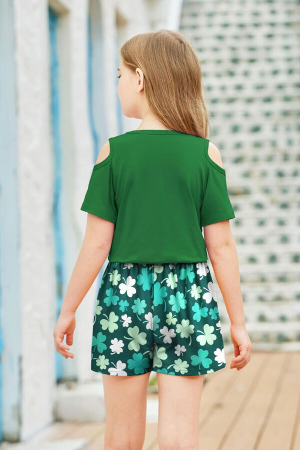 Arshiner Girls Short Sets 2 Pieces Outfits Short Sleeve Tie Knot T-Shirts and Casual Shorts With Pockets Cute Clothes Sets