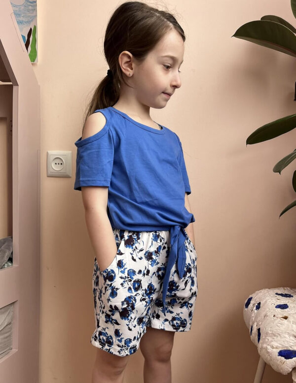 Arshiner Girls Short Sets 2 Pieces Outfits Short Sleeve Tie Knot T-Shirts and Casual Shorts With Pockets Cute Clothes Sets