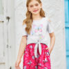Arshiner Girls Short Sets 2 Pieces Outfits Short Sleeve Tie Knot T-Shirts and Casual Shorts With Pockets Cute Clothes Sets