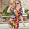 Arshiner Girls Short Sets 2 Pieces Outfits Short Sleeve Tie Knot T-Shirts and Casual Shorts With Pockets Cute Clothes Sets