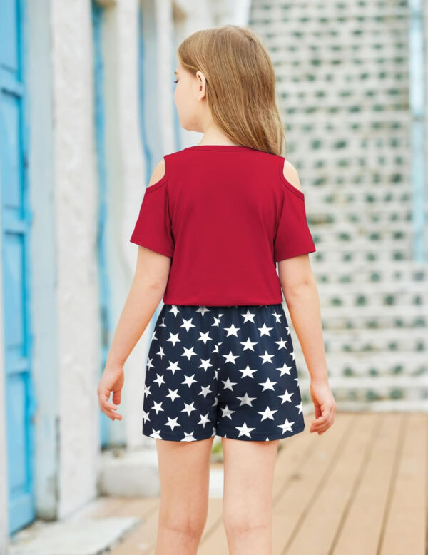Arshiner Girls Short Sets 2 Pieces Outfits Short Sleeve Tie Knot T-Shirts and Casual Shorts With Pockets Cute Clothes Sets