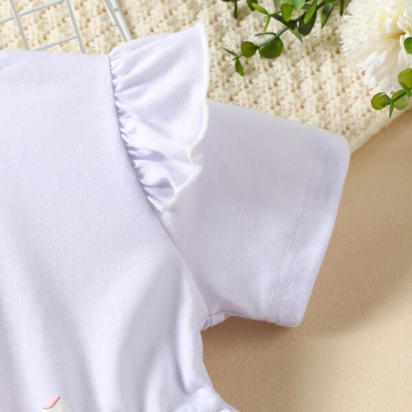 Toddler Baby Girl Bell Bottoms Outfits Ruffle Short Sleeve Shirt Tops and Floral Flared Pant Set