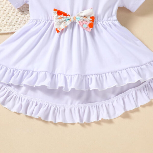 Toddler Baby Girl Bell Bottoms Outfits Ruffle Short Sleeve Shirt Tops and Floral Flared Pant Set