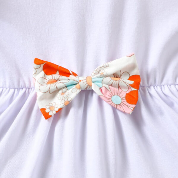 Toddler Baby Girl Bell Bottoms Outfits Ruffle Short Sleeve Shirt Tops and Floral Flared Pant Set