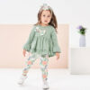 Toddler Baby Girl Clothes Floral Outfit Ruffle Sleeve Shirt with Headband 3PC Pant Set Fall Clothing for Girl