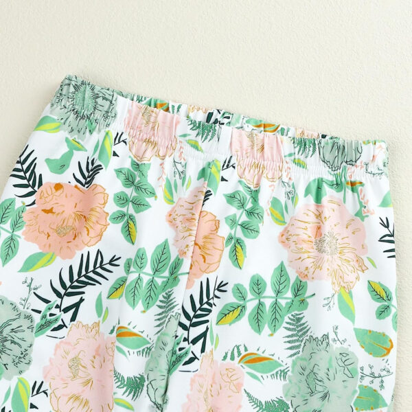 Toddler Baby Girl Clothes Floral Outfit Ruffle Sleeve Shirt with Headband 3PC Pant Set Fall Clothing for Girl