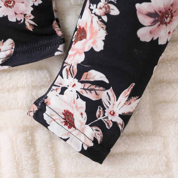 Toddler Baby Girl Clothes Floral Outfit Ruffle Sleeve Shirt with Headband 3PC Pant Set Fall Clothing for Girl