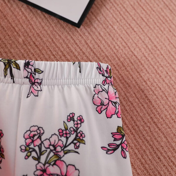 Toddler Baby Girl Clothes Floral Outfit Ruffle Sleeve Shirt with Headband 3PC Pant Set Fall Clothing for Girl