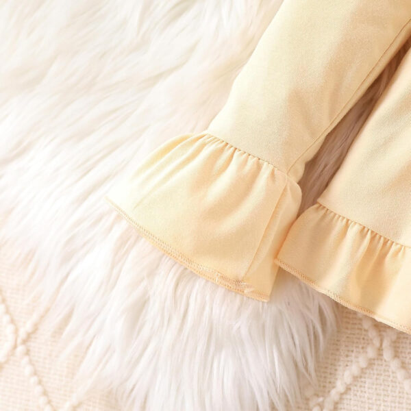 Toddler Baby Girl Clothes Floral Outfit Ruffle Sleeve Shirt with Headband 3PC Pant Set Fall Clothing for Girl