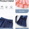 Kucnuzki Toddler Baby Girls Clothes Short Sleeve Shirt Top Flare Denim Jeans 2 Piece Outfits For Girls Cute Clothing Set