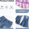 Kucnuzki Toddler Baby Girls Clothes Short Sleeve Shirt Top Flare Denim Jeans 2 Piece Outfits For Girls Cute Clothing Set