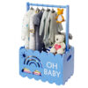 Wooden Baby Shower Crate Closet for Boys and Girls, Basket Gifts for New Parents, Welcome Baby Gift, Suitable for Pregnancy (Blue)