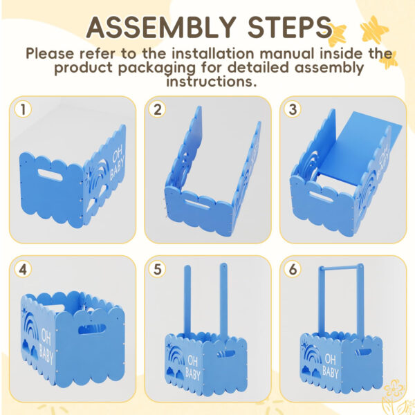 Wooden Baby Shower Crate Closet for Boys and Girls, Basket Gifts for New Parents, Welcome Baby Gift, Suitable for Pregnancy (Blue)