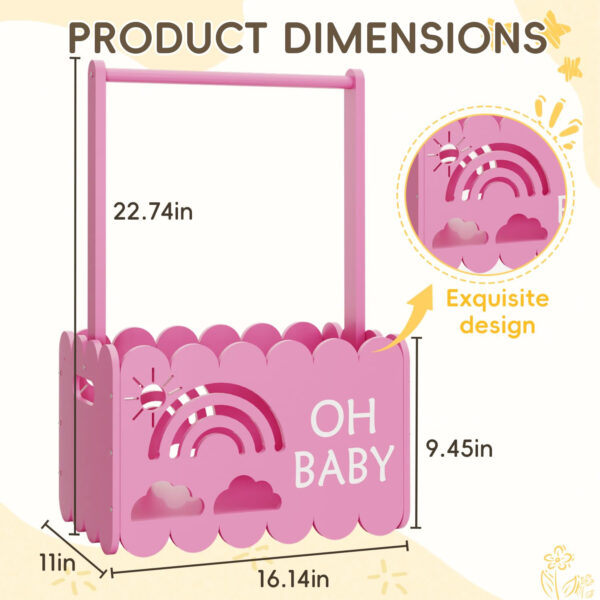 Wooden Baby Shower Crate Closet for Boys and Girls, Basket Gifts for New Parents, Welcome Baby Gift, Suitable for Pregnancy (Blue)