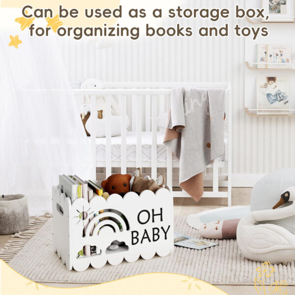 Wooden Baby Shower Crate Closet for Boys and Girls, Basket Gifts for New Parents, Welcome Baby Gift, Suitable for Pregnancy (Blue)