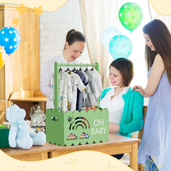 Wooden Baby Shower Crate Closet for Boys and Girls, Basket Gifts for New Parents, Welcome Baby Gift, Suitable for Pregnancy (Blue)