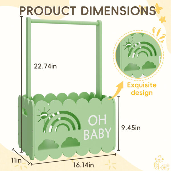 Wooden Baby Shower Crate Closet for Boys and Girls, Basket Gifts for New Parents, Welcome Baby Gift, Suitable for Pregnancy (Blue)