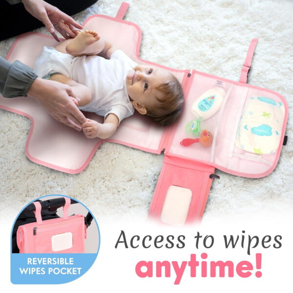 Kopi Baby Portable Diaper Changing Pad - Baby Diaper Changer Travel Bag with Wipes Pocket, Smart Design Portable Changing Mat, Infant Travel Station Kit, Gift for Newborn Girl & Boy - Grey, Classic