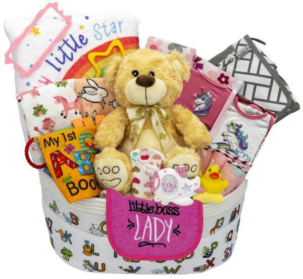 Bundle of Joy Deluxe New Baby Boy Gift Set | Baby Essentials for Expecting Moms & Parents | 25-Piece Newborn Gift Basket Hamper Layette Set for Gender Reveal | Blue - Nikki's Gift Baskets
