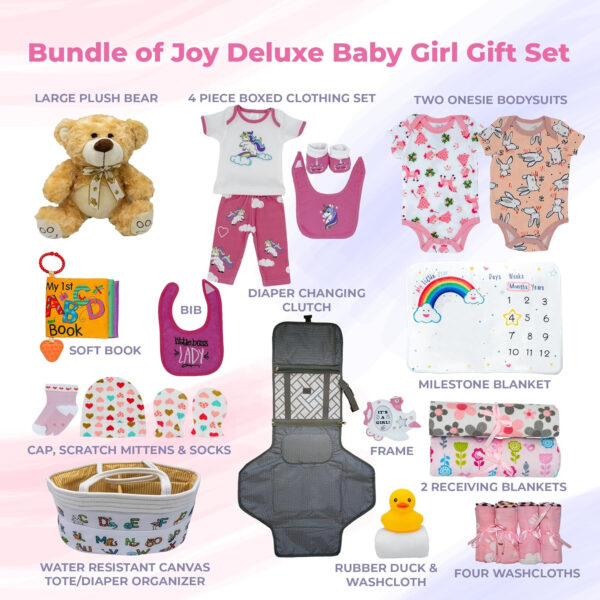 Bundle of Joy Deluxe New Baby Boy Gift Set | Baby Essentials for Expecting Moms & Parents | 25-Piece Newborn Gift Basket Hamper Layette Set for Gender Reveal | Blue - Nikki's Gift Baskets