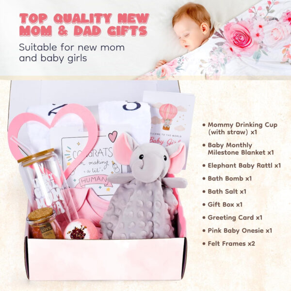 New Mom Gifts & Baby Girl Gift Set for Newborn,12PCS Baby Shower Gifts, Newborn Baby Girl Gifts,Pregnancy Gifts for Expecting Mom,New Mom Care Package After Baby, Pregnancy Gifts for Women and Baby