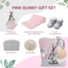 Newborn Baby Girl Gifts Set New Baby Hampers Present for Baby Girl Unique Suitcase Memory Box Cute Soft Congratulations Milestone Pink Bunny Comforter Blanket
