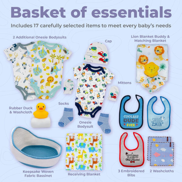 Bassinet New Baby Girl Gift Set | Unique Newborn Gift Basket Hamper for Gender Reveal | Baby Essentials for Expecting Moms & Parents | 17-Piece Baby Layette Set | Pink - Nikki's Gift Baskets