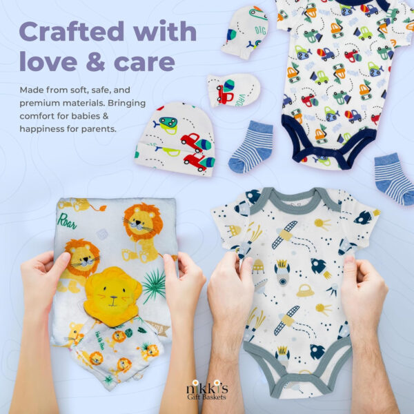 Bassinet New Baby Girl Gift Set | Unique Newborn Gift Basket Hamper for Gender Reveal | Baby Essentials for Expecting Moms & Parents | 17-Piece Baby Layette Set | Pink - Nikki's Gift Baskets