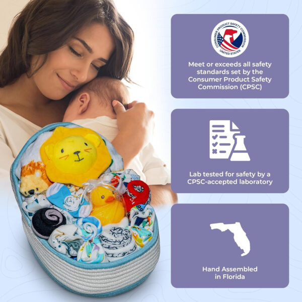 Bassinet New Baby Girl Gift Set | Unique Newborn Gift Basket Hamper for Gender Reveal | Baby Essentials for Expecting Moms & Parents | 17-Piece Baby Layette Set | Pink - Nikki's Gift Baskets