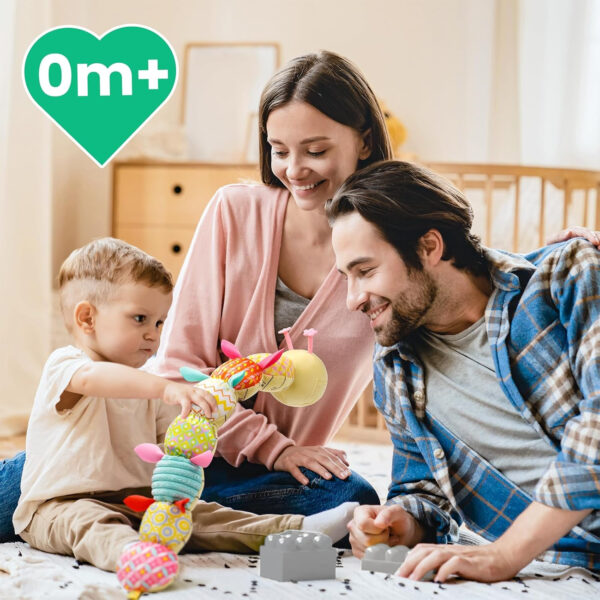 Sumobaby Infant Baby Musical Stuffed Animal Toys for 0-3-6-12 Months,Multi Sensory Toys with Crinkle and Rattles, Tummy Time Toys for Newborn Boys Girls, Caterpillar, Pink