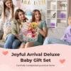Joyful Arrival Deluxe Baby Girl Gift Basket | 20-Piece Newborn Baby Girl Gift Set | Baby Gift for Expecting Moms and Gender Reveals | New Baby Gift Basket | Baby Gift Set - Pink | Nikki's Gift Baskets