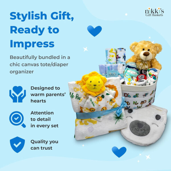 Joyful Arrival Deluxe Baby Girl Gift Basket | 20-Piece Newborn Baby Girl Gift Set | Baby Gift for Expecting Moms and Gender Reveals | New Baby Gift Basket | Baby Gift Set - Pink | Nikki's Gift Baskets