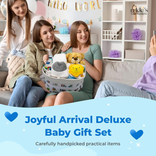 Joyful Arrival Deluxe Baby Girl Gift Basket | 20-Piece Newborn Baby Girl Gift Set | Baby Gift for Expecting Moms and Gender Reveals | New Baby Gift Basket | Baby Gift Set - Pink | Nikki's Gift Baskets